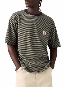 Levis Worker Streifen T-Shirt in Grün für Herren
