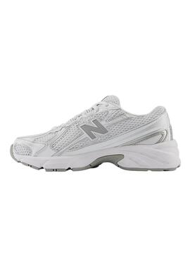 Turnschuhe New Balance GR740 weiß und silber für Damen