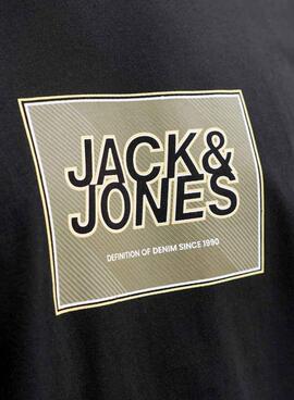 T-Shirt Jack and Jones Rain schwarz für Herren