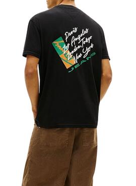 T-Shirt Tommy Jeans Shift Schwarz für Herren