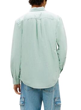 Grünes Tommy Jeans Oxford Hemd für Herren