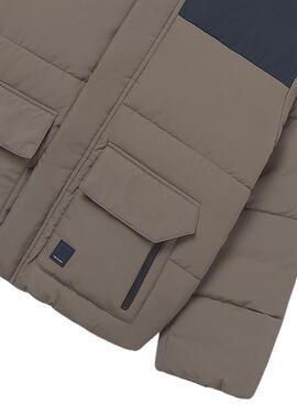 Gepolsterte Mayoral Zweifarbige braune und marineblaue Jacke für Jungen.