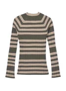 Mayoral Halbmond-Pullover in Beige und Grün für Mädchen