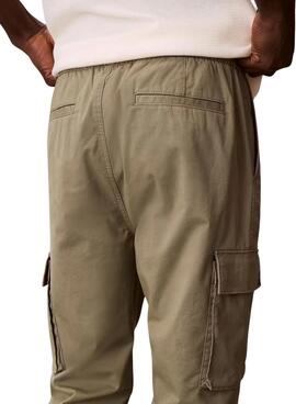 Hose Cargo Calvin Klein Jeans Elastisches Twill Vintage Grün für Herren