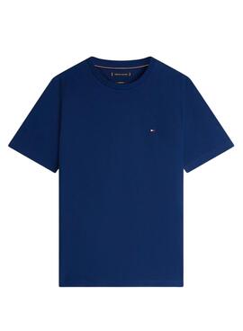 Basisches blaues Tommy Hilfiger-T-Shirt für Herren.