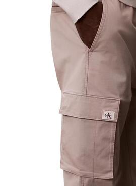 Hose Cargo Calvin Klein Jeans Elastic Twill in Vintage-Khaki für Herren.