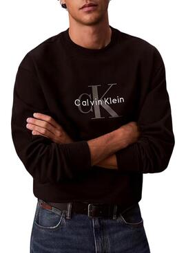 Sweatshirt Calvin Klein Jeans Monologo schwarz für Herren.