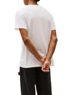 T-shirt Tommy Jeans Linear Chest weiß für Herren