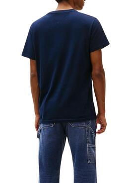 Tommy Jeans Linear Chest T-Shirt in Navy für Herren.