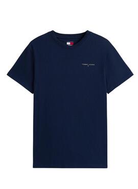 Tommy Jeans Linear Chest T-Shirt in Navy für Herren.