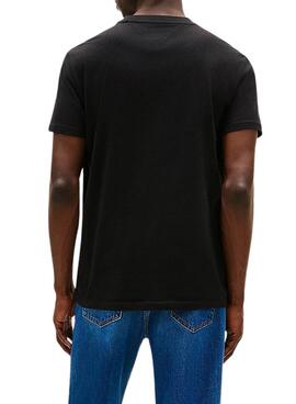 T-shirt Tommy Jeans Linear Chest Schwarz für Herren