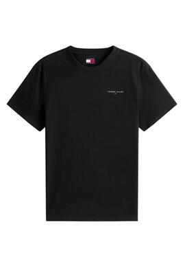 T-shirt Tommy Jeans Linear Chest Schwarz für Herren