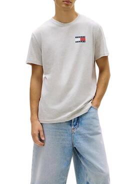 T-shirt Tommy Jeans Essential Flag grau für Herren