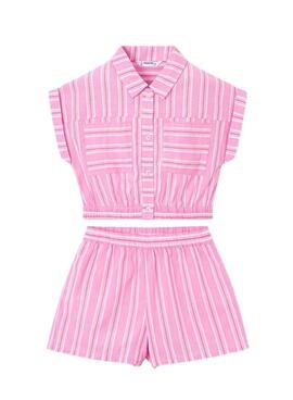 Kinderanzug in rosa Streifen von Mayoral.