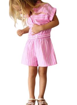 Kinderanzug in rosa Streifen von Mayoral.