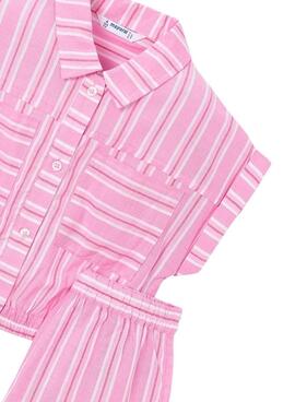 Kinderanzug in rosa Streifen von Mayoral.
