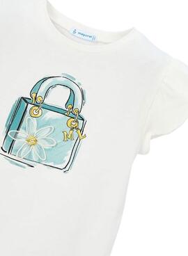 T-Shirt Mayoral weiße Tasche für Mädchen.
