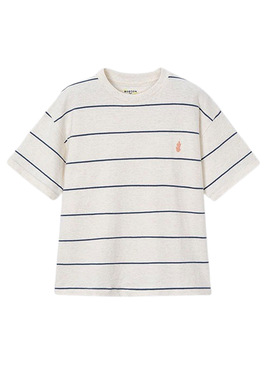 T-shirt Mayoral gestreift weiß und blau für Jungen