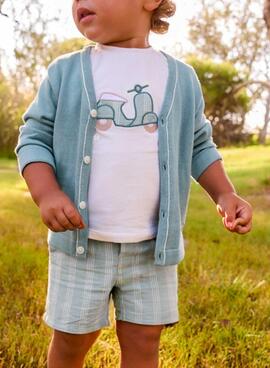 Set Mayoral Motorrad weiß und blau für Baby