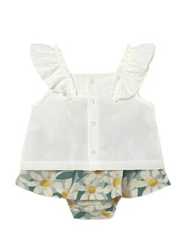 Set Mayoral Bluse und Rock Blumen blau für Baby