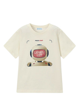 T-shirt Mayoral Robot beige für Jungen