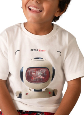 T-shirt Mayoral Robot beige für Jungen