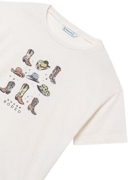 T-shirt Mayoral Rodeo Weiß für Mädchen