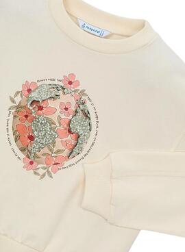 Kapuzenpullover Mayoral Planet beige für Mädchen