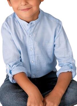 Hemd Mayoral Mao Leinenblau für Jungen