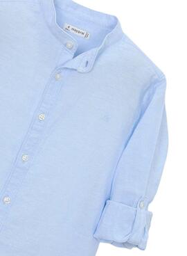 Hemd Mayoral Mao Leinenblau für Jungen