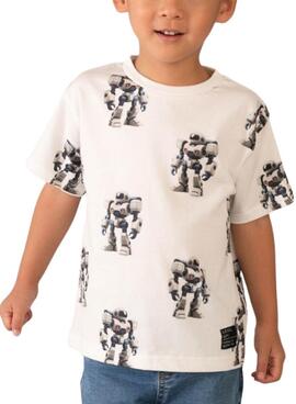 T-shirt Mayoral Robots weiß für Jungen