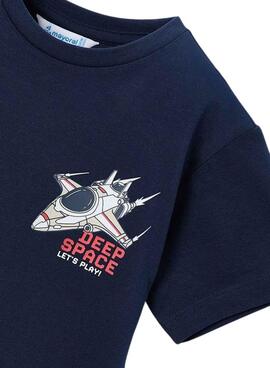 Set mit zwei Mayoral T-Shirts Videospiel in Rot und Marineblau für Jungen.