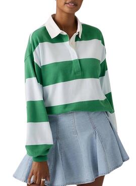 Polo Levis Reenie Rugby Streifen Grün und Blau für Damen