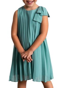 Mayoral Plissee-Kleid in türkisblau für Mädchen
