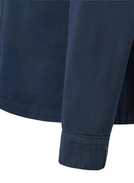 Überhemd Silbon mit dunkelblauen Patches für Herren