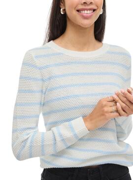 Vila Vidalo weiß und blau Jersey für Damen