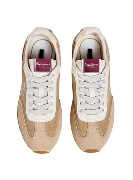 Sneakers Pepe Jeans Jane beige für Damen.