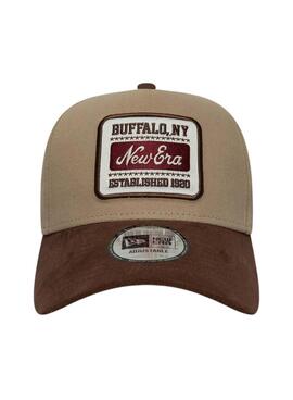 Kappe New Era Patch Wildleder 9FORTY in Beige für Herren und Damen.