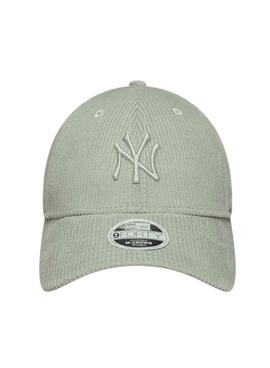 Kappe New Era Cord New York Yankees 9FORTY hellgrün für Damen