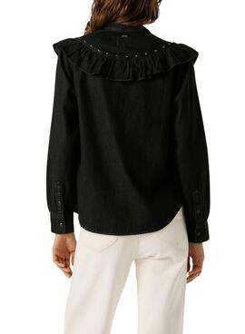 Jeanshemd Pepe Jeans Katia schwarz für Damen.