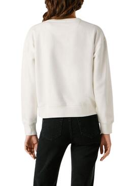 Sweatshirt Pepe Jeans Letha in Weiß für Damen