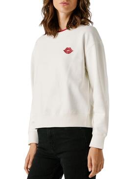 Sweatshirt Pepe Jeans Letha in Weiß für Damen