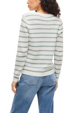 Pullover Vila Vidalo in Weiß und Grün für Damen