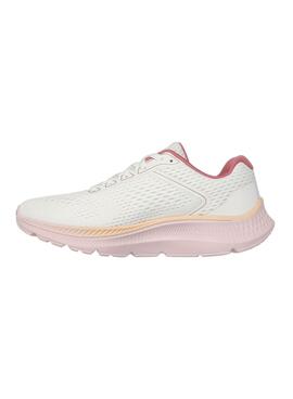 Skechers Go Run Sneaker in Weiß und Rosa für Damen.