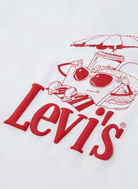 T-shirt Levis Burger Meal weiß für Kinder