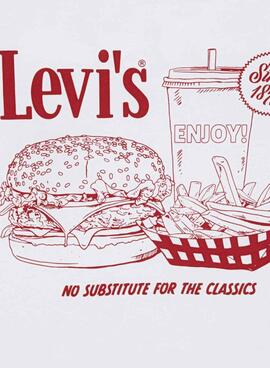 T-shirt Levis Burger Meal weiß für Kinder