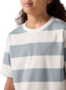 Levis Big Stripe blaues T-Shirt für Jungen.