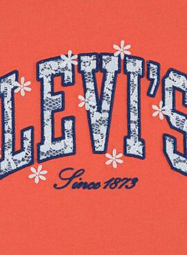 T-shirt Levi's Chambray Applique Koralle für Mädchen.