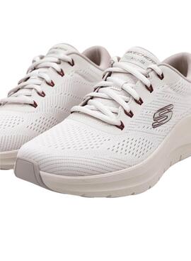 Skechers Arch Fit 2.0 Turnschuhe in gebrochenem Weiß für Herren.