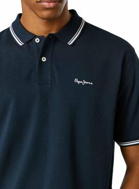 Polo Pepe Jeans Carson in Marineblau für Herren.
